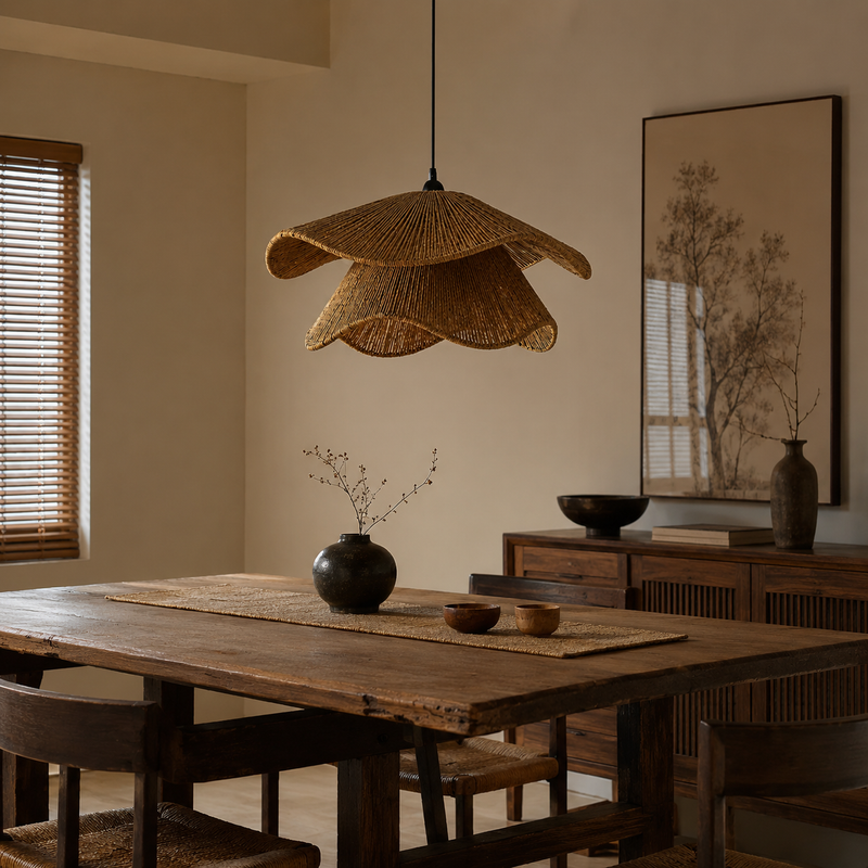 Handwoven Hemp Pendant Light