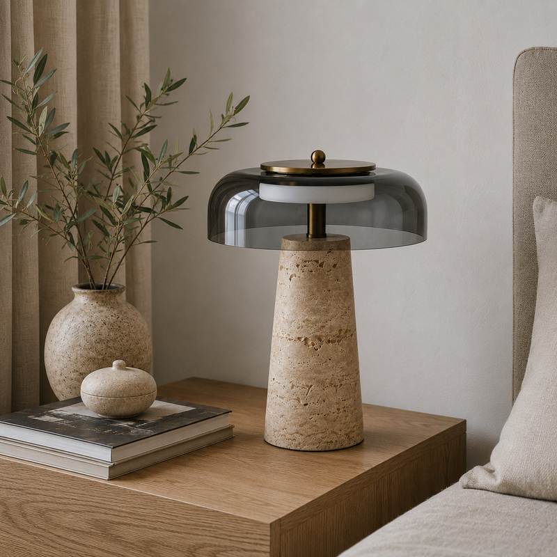 Travertine Stone Table Lamp