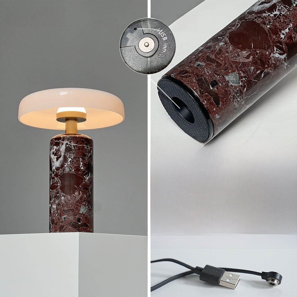 Portable Rechargeable Table Lamp with Marble Base
