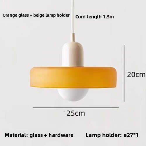 Vintage Glass Pendant Light with Adjustable Hanging Wire