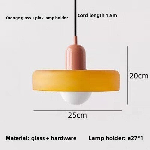 Vintage Glass Pendant Light with Adjustable Hanging Wire