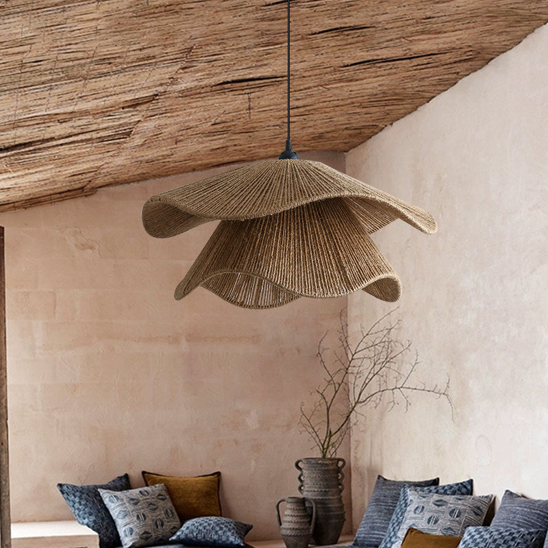 Handwoven Hemp Rope Pendant Light