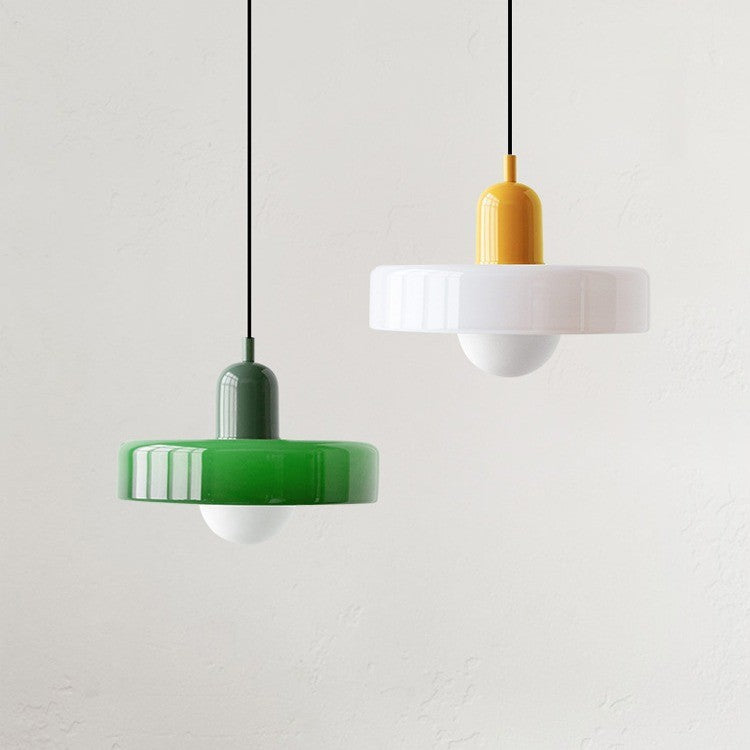 Vintage Glass Pendant Light with Adjustable Hanging Wire