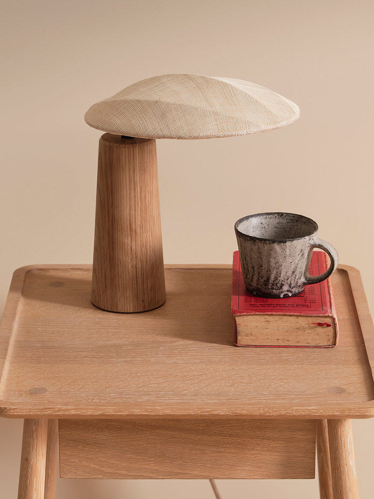 Retro Solid Wood Table Lamp with LED