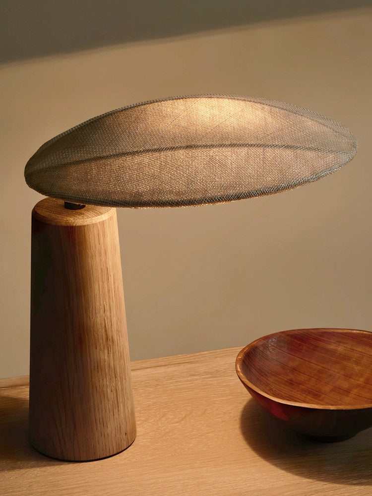Retro Solid Wood Table Lamp with LED