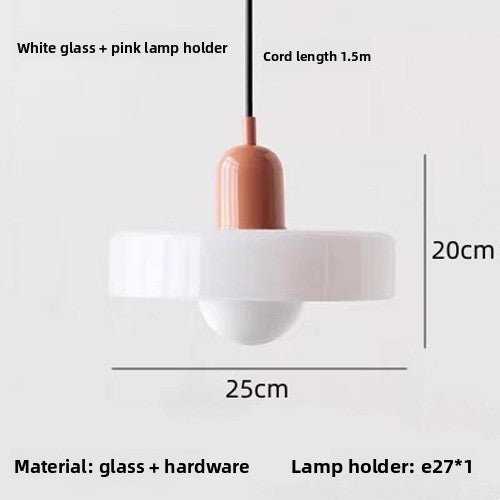 Vintage Glass Pendant Light with Adjustable Hanging Wire