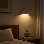 Yellow Travertine Semi-Circle LED Wall Lamp