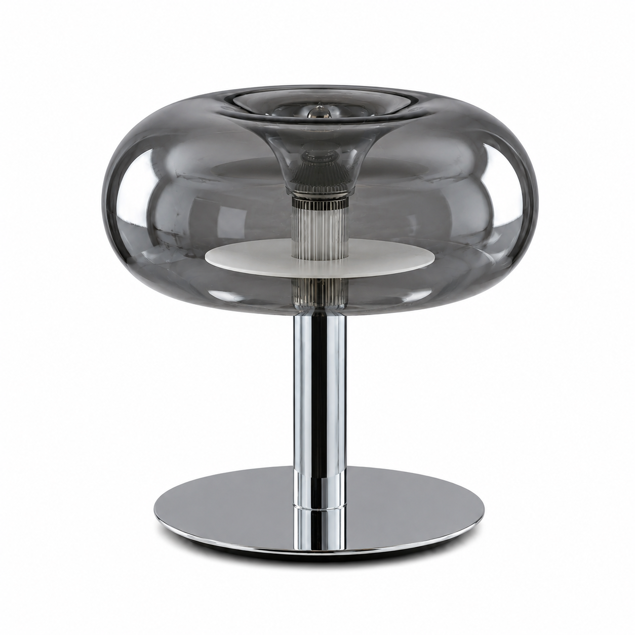 Modern Smoked Glass LED Table Lamp - Italian Mushroom