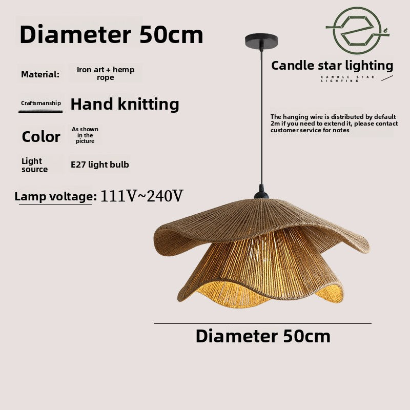Handwoven Hemp Rope Pendant Light