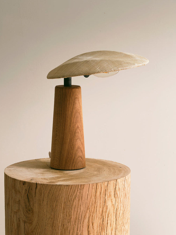Retro Solid Wood Table Lamp with LED
