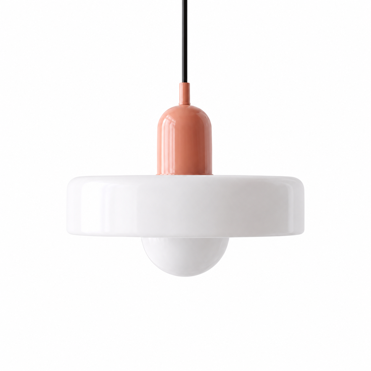 Blown Glass Pendant Light — Vintage Bubble Shade Hanging Lamp