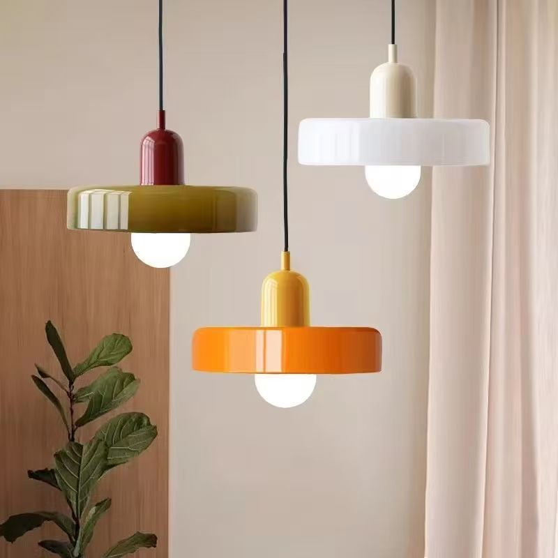 Vintage Glass Pendant Light with Adjustable Hanging Wire