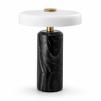 Cordless Marble Table Lamp — Rechargeable Bedside Accent Light