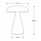 Rechargeable Mushroom Touch Lamp — Cordless Bedside Night Light
