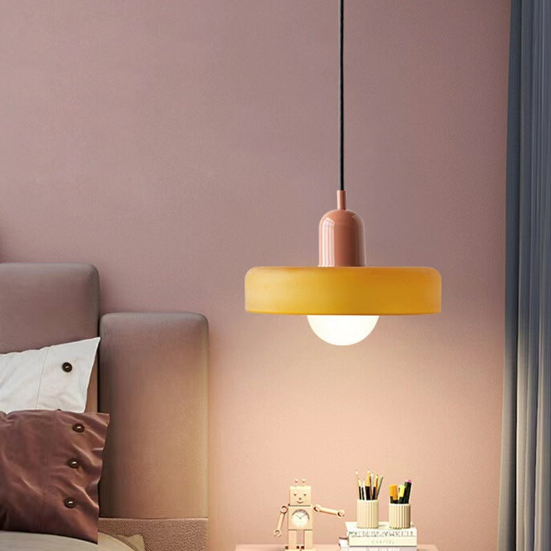 Vintage Glass Pendant Light with Adjustable Hanging Wire