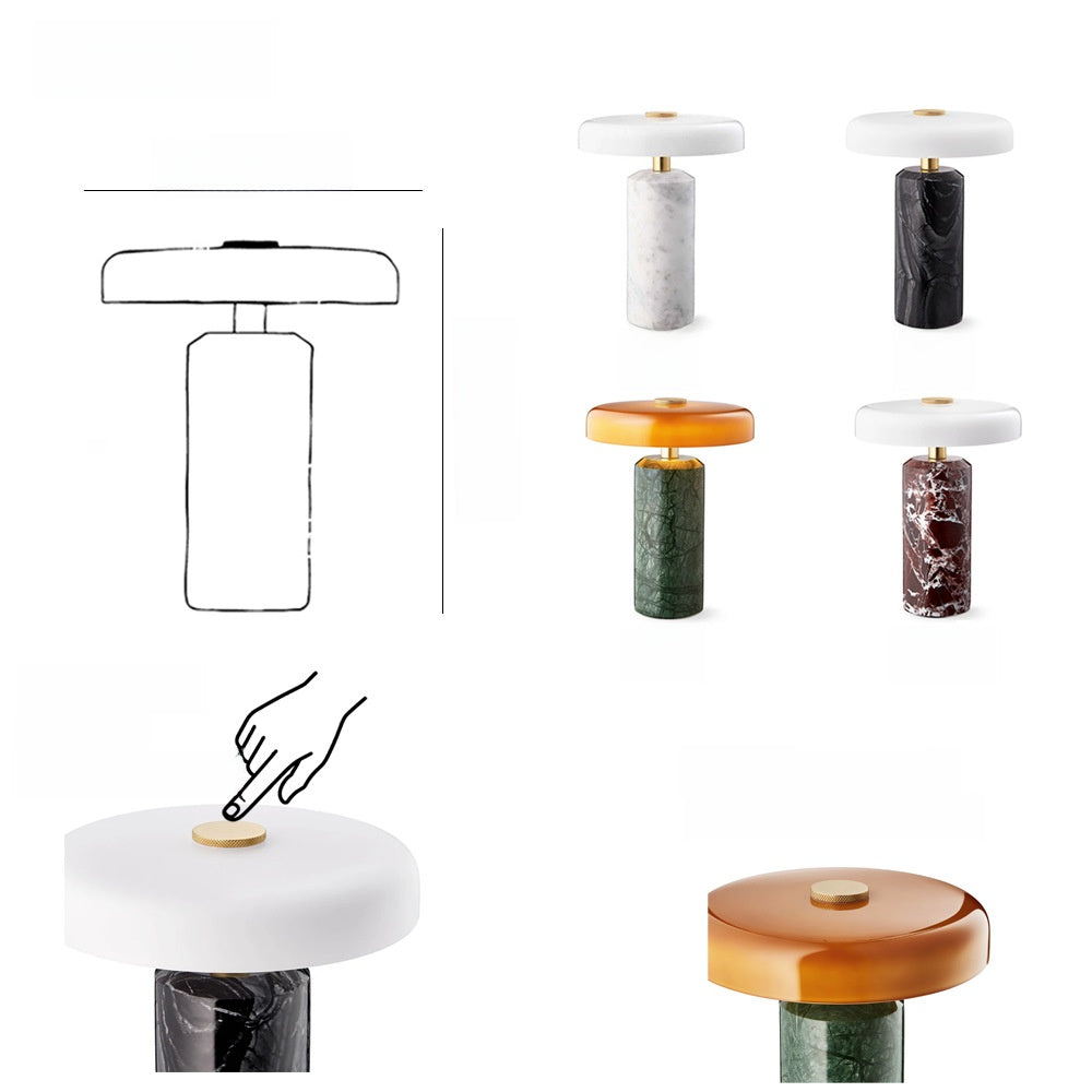 Portable Rechargeable Table Lamp with Marble Base