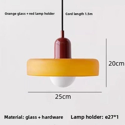 Vintage Glass Pendant Light with Adjustable Hanging Wire