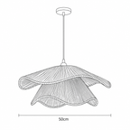 Handwoven Hemp Pendant Light — Wabi-Sabi Boho Dining Room Lamp
