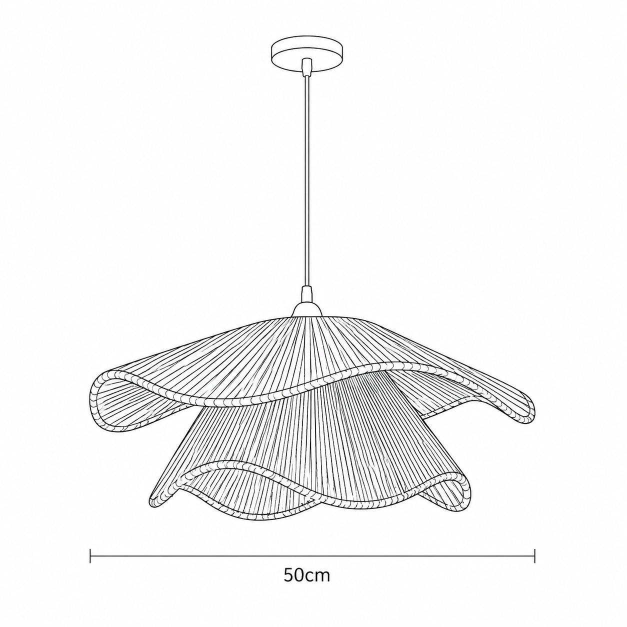 Handwoven Hemp Pendant Light — Wabi-Sabi Boho Dining Room Lamp