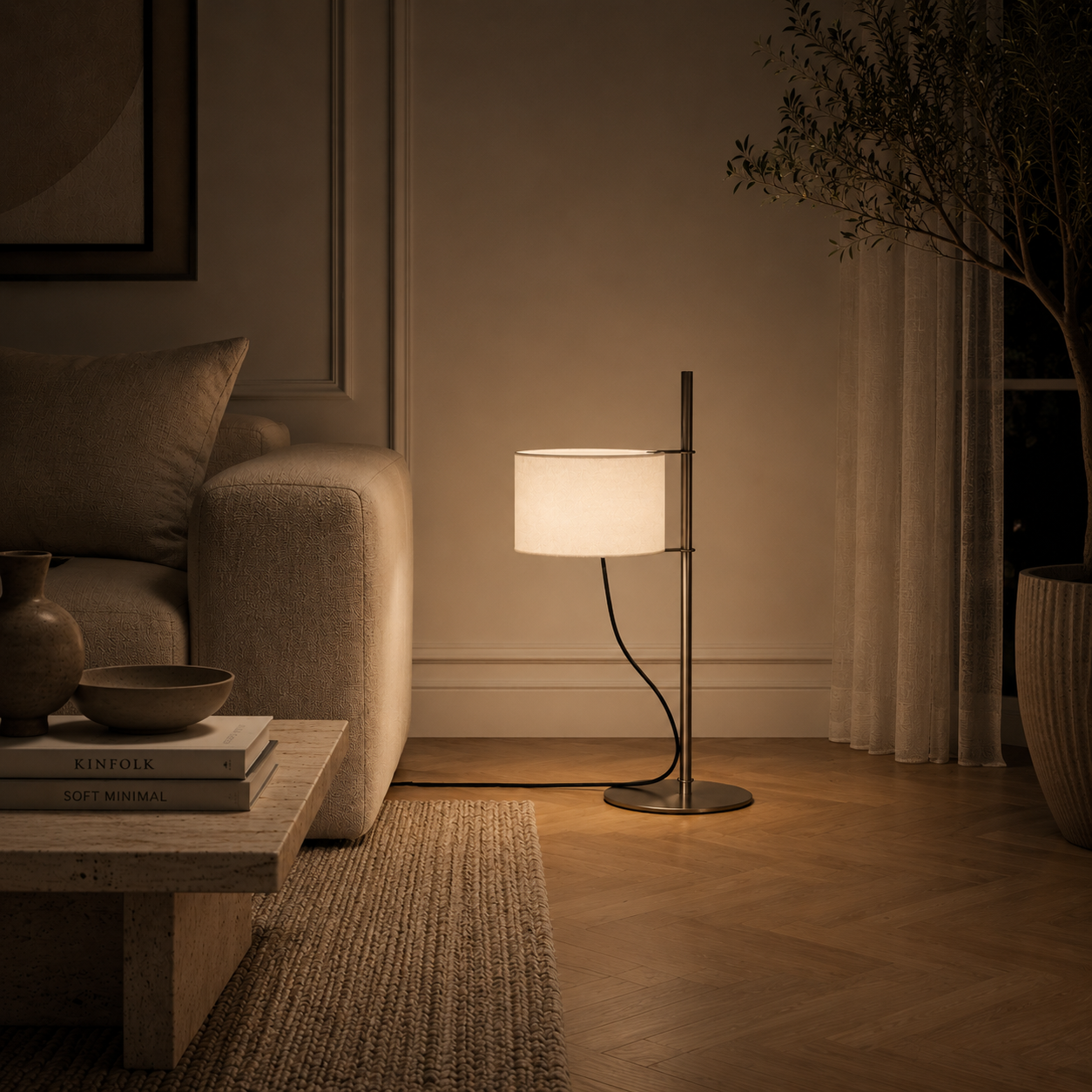 Modern Minimalist Floor Lamp — LED Standing Light for Home Office