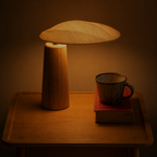Solid Wood Wabi-Sabi Table Lamp — Retro Bedside Desk Light