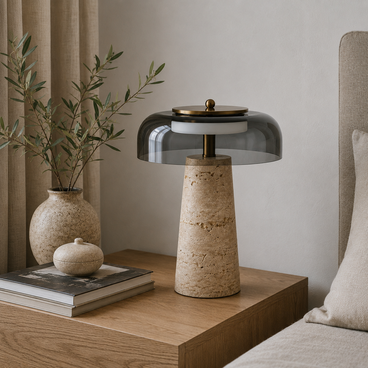 Travertine Stone Table Lamp