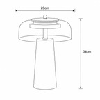 Travertine Stone Table Lamp — Nordic Bedside Light, Glass Shade