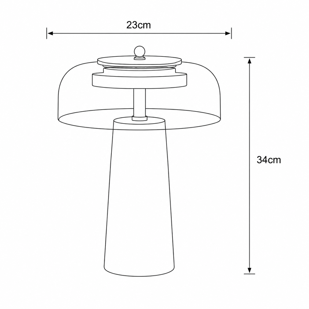 Travertine Stone Table Lamp — Nordic Bedside Light, Glass Shade