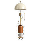 Vintage Nanyang Table Lamp - Retro Brass Bedside Light with LED