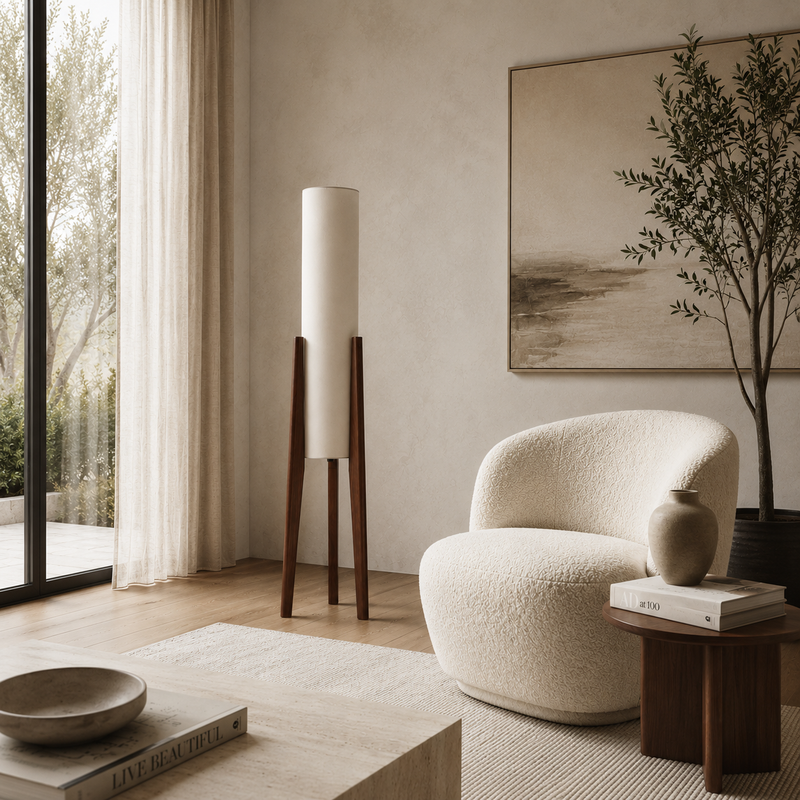 Wabi-Sabi Wood Floor Lamp