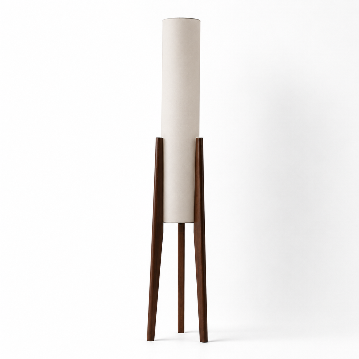 Wabi-Sabi Wood Floor Lamp — Natural Walnut Standing Light