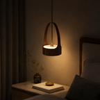 Wood Grain Pendant Light — Nordic Minimalist Dining Room Lamp
